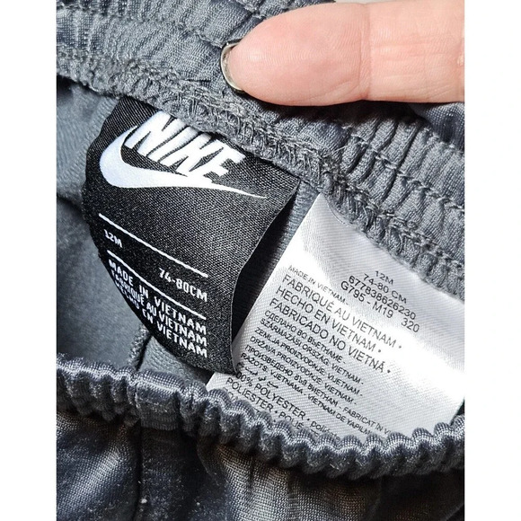 Nike Track Suit Black Gray Neon 12M Full Zip Hoodie and Pants Two Piece Set - Picture 6 of 9